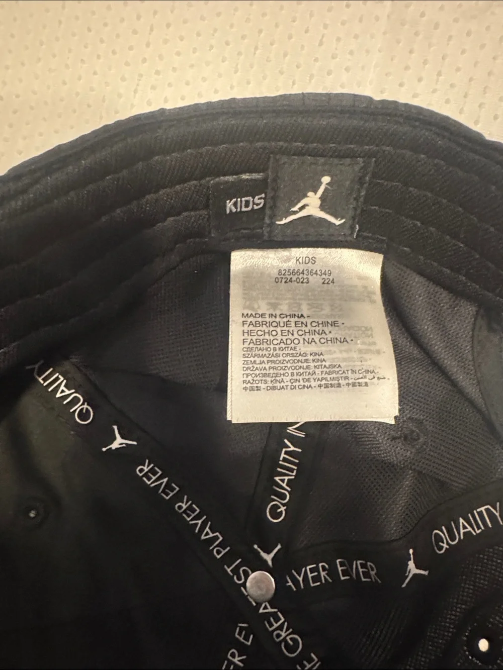 Jordan Black Cap with White Jumpman Emblem